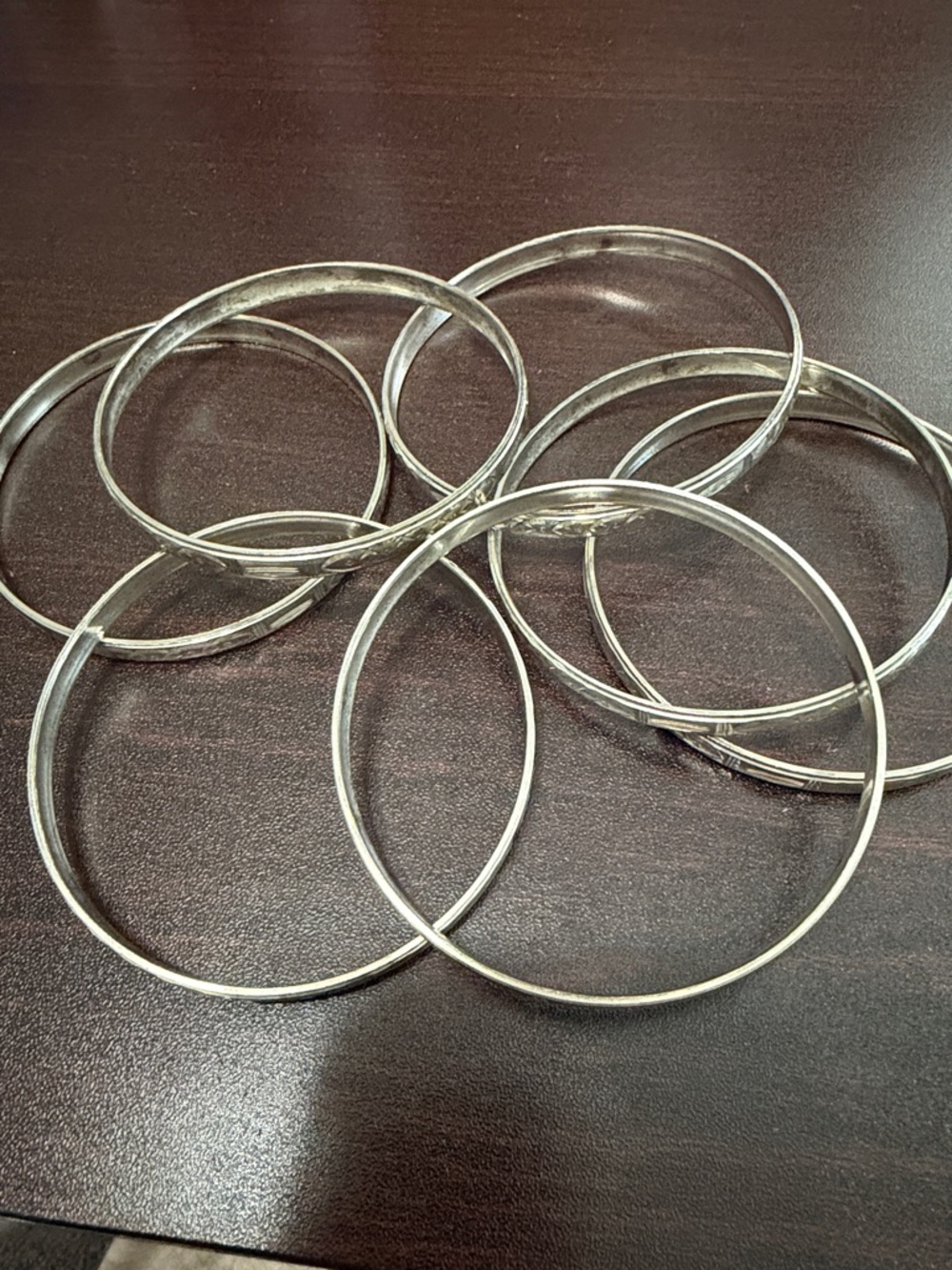 Classic Silver-Tone Stackable Bangle Bracelet Set for Women